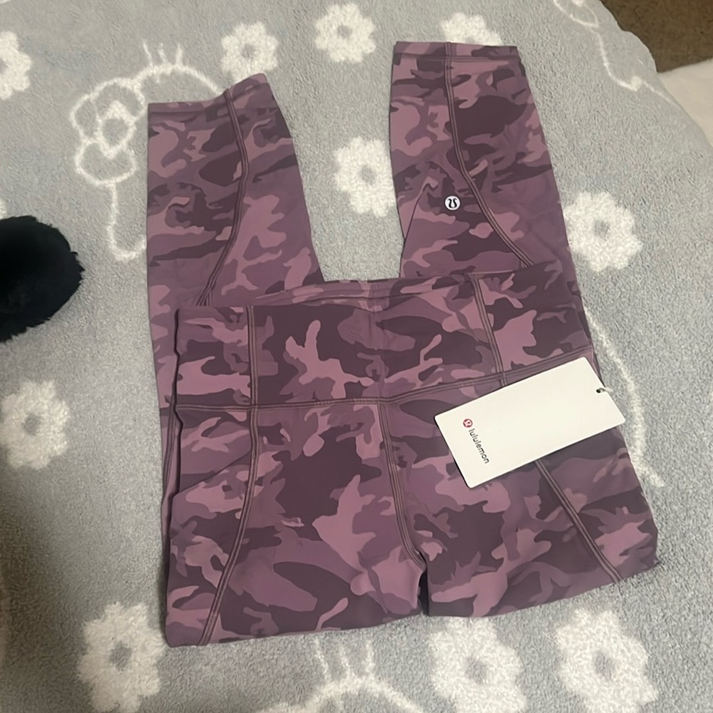 Time to Sweat Pink Camo Crop Lululemon